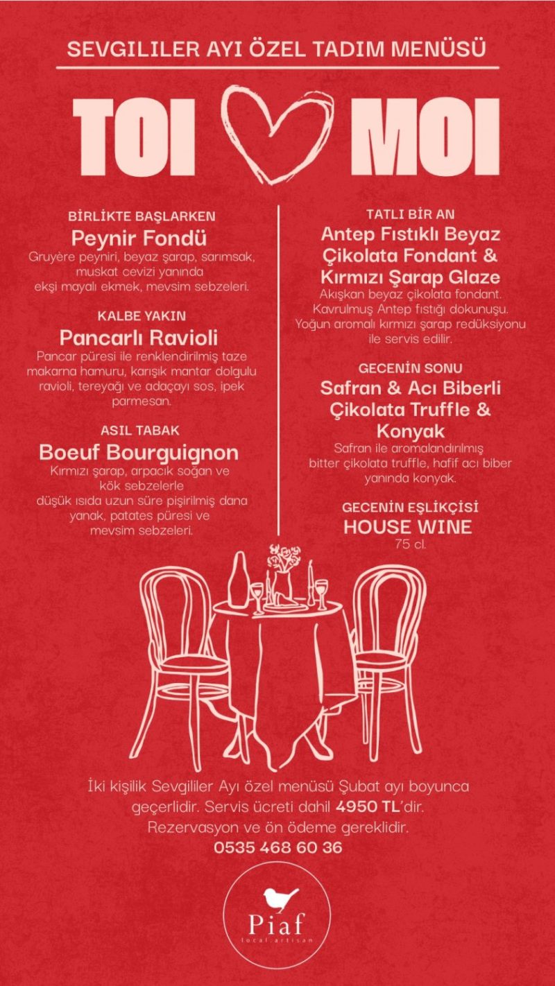 Toi & Moi ❣️ Şubat Ayı’na Özel Tadım Menüsü